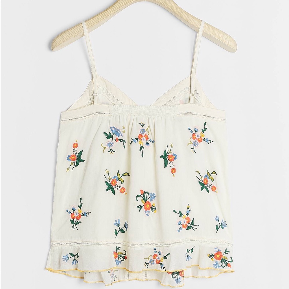 Anthropologie Faye Tank Floral Embroidered EUC - Picture 3 of 7